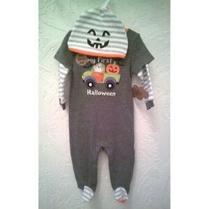 Baby Essentials 2 pc My 1st Halloween Romper Bodysuit 9 Months NWT‎